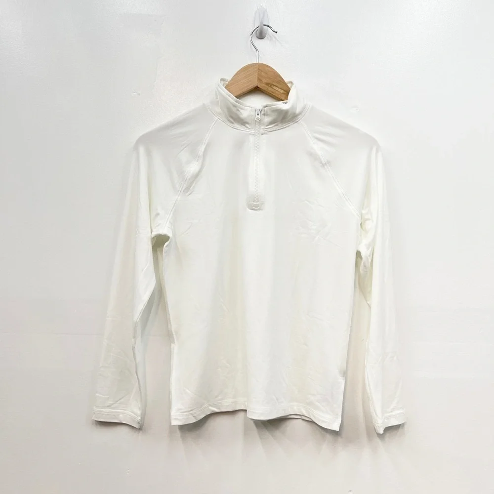 J.Crew Kids' active half-zip popover white NWT